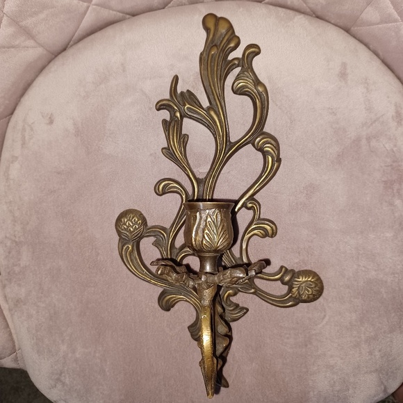 Cast iron/bronze Floral Vine Wall Candle Holder Made in India - Picture 4 of 7